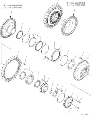 195-27-00651 195-27-00426 Travel Assembly For Komatsu Bulldozer D375A-5D