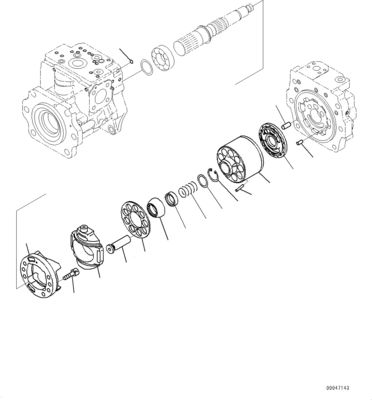 708-1g-00060 708-1g-01060 708-1g-04310 Für Komatsu Wa470-6 Wa480-6 Hydraulische Kolben-Hauptpumpe Ladepumpe Original