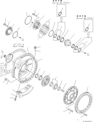 Komatsu-Bulldozer D375A-6 Reisen und Montage Endantrieb 195-27-00930 195-27-00931 195-27-00820 195-27-00830 195-27-00900